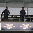 Jon Brady watched the game from the TV gantry at Stadium MK