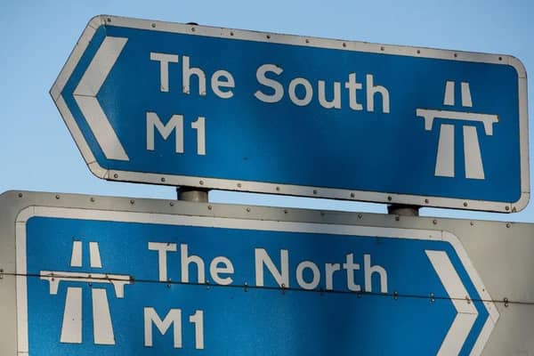Two lanes are blocked on the northbound M1 on Monday morning