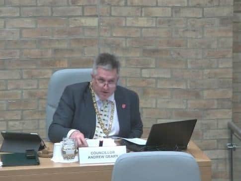 The mayor announces his ruling against Cllr Marland