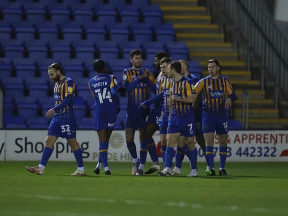 Shrewsbury scored three times in 19 minutes against Dons on Tuesday
