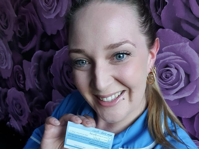 Stella, was the 50th member of the Bluebird care staff to receive a vaccination protecting against Covid