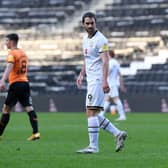 Will Grigg in action for MK Dons
