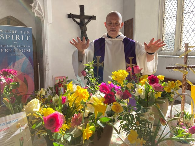 Rev Nick Evans blessed the blooms