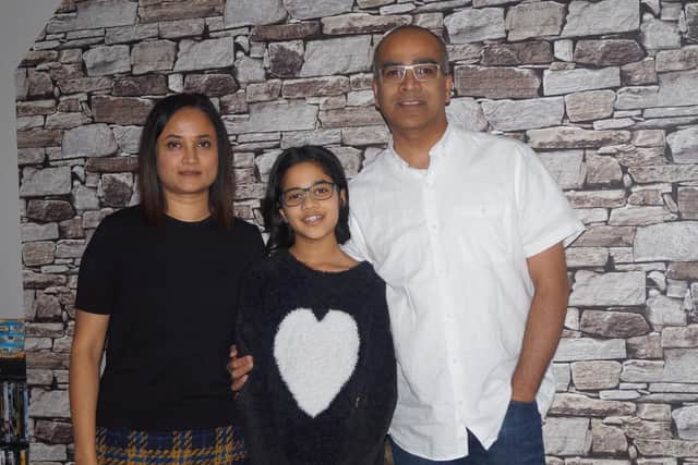 Girish and Divya Betadpur with their daughter Aadya