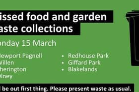 Food and waste collections were missed in multiple areas in Milton Keynes on March 15