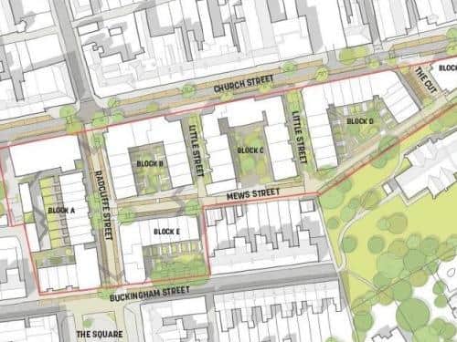 An artist's impression of the proposed Wolverton street layout