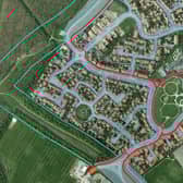 This map shows how close the new road will be to homes on Grange Farm