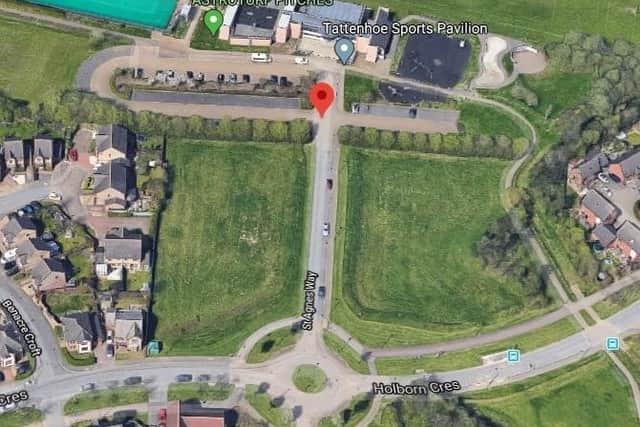 The site of the proposed temple is off St Agnes Way, Tattenhoe