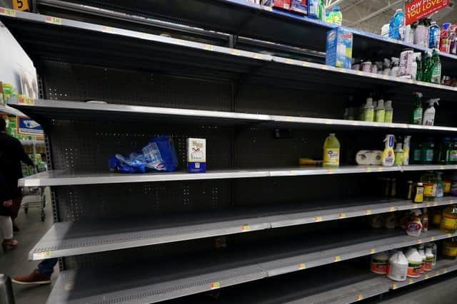 Supermarkets shelves are empty of certain products