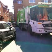 Bin lorries are having to mount the pavements