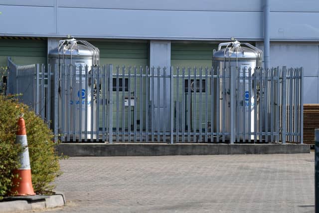 Cylinders outside the lab