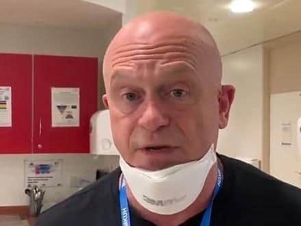 Ross Kemp inside MK hospital