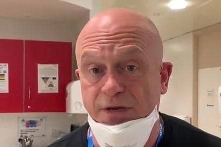 Ross Kemp inside MK hospital