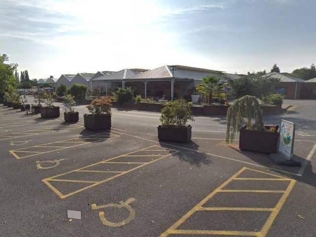 The garden centre's car park