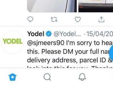 Yodel tweeted an apology of sorts