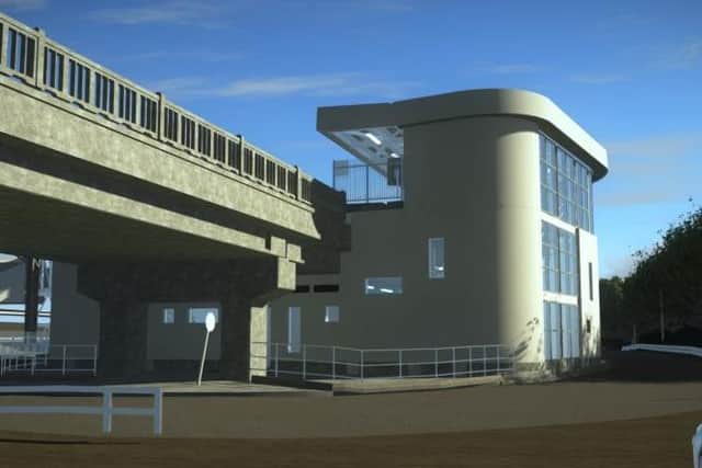 How the new high-level Bletchley station will look when the new route opens by 2025. Photo East West Rail