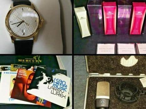 A selection of the good sold off by police on eBay
