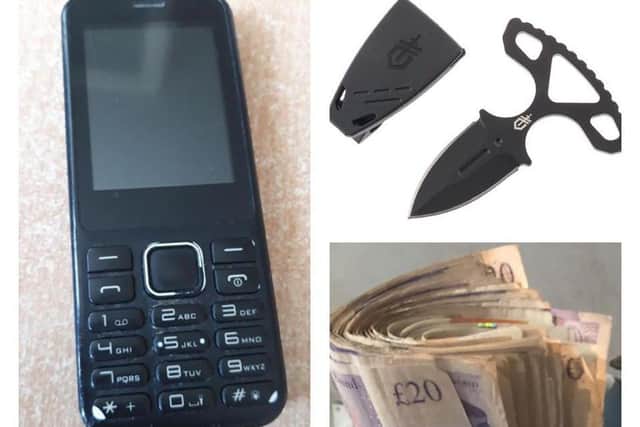 Police discovered these items when the searched the young man