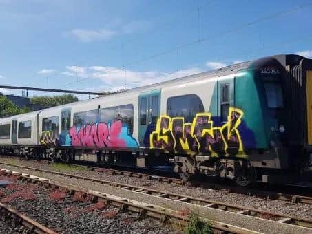 The latest graffiti attack hit trains used on services from Milton Keynes