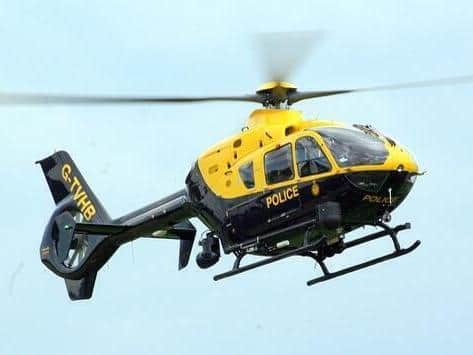 The police helicopter was used