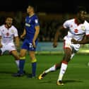 Gboly Ariyibi scores against AFC Wimbledon