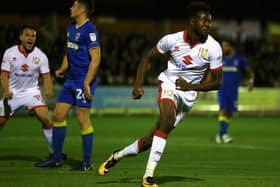 Gboly Ariyibi scores against AFC Wimbledon