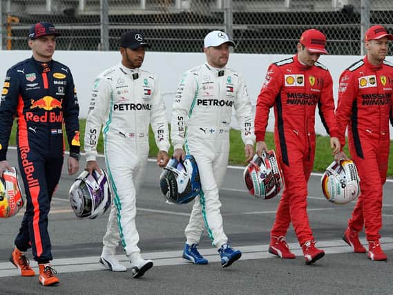 Max Verstappen, Lewis Hamilton, Valtteri Bottas, Charles Leclerc and Sebastian Vettel