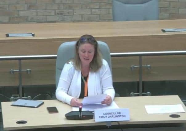 Cllr Emily Darlington making her delegated decision in MK Council chamber