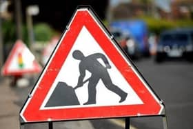 Roadworks stock image