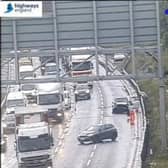 Highways England traffic cameras showed the two cars involved in the collision