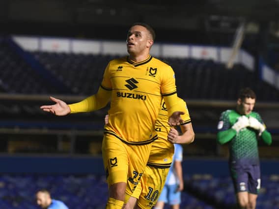 Carlton Morris after scoring on his debut against Coventry