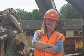 Cllr Emily Darlington visits the demolition site