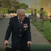 Captain Tom walks his 100th lap of his garden