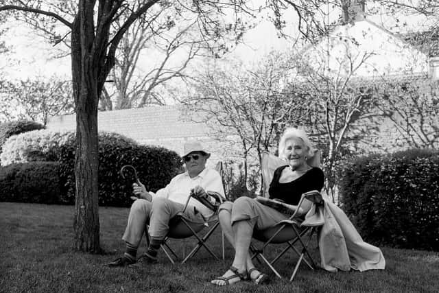 Barbara and David are enjoying the flowers, the birds and the peace