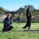 Nicola Leach Centre Manager for Animal Centre, Bella the rescue dog, & Harriet Dickson Hayfield Sales Manager