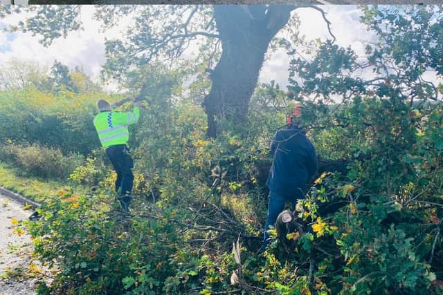 Police office deal with damage in the north of MK