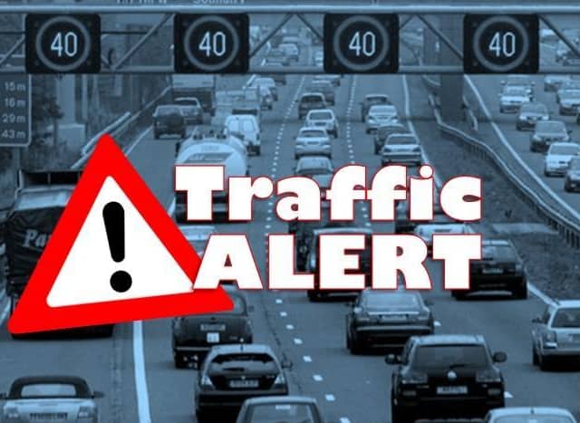National Highways is reporting 12-mile tailbacks on the M1