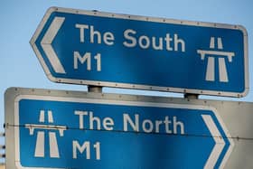 Traffic is crawling southbound on the M1 on Tuesday lunchtime