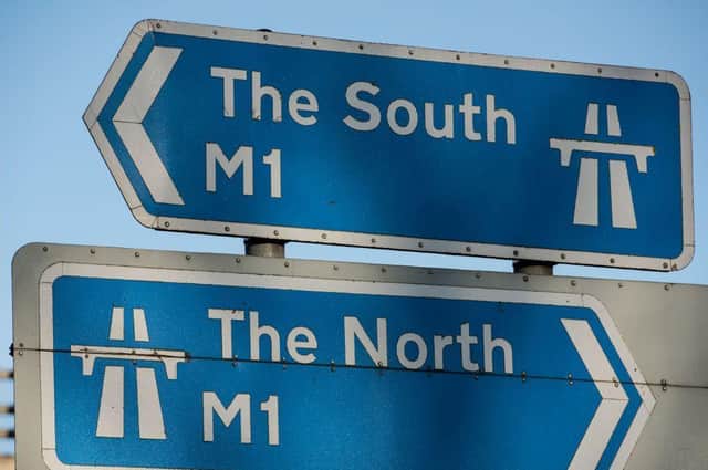 Traffic is crawling southbound on the M1 on Tuesday lunchtime