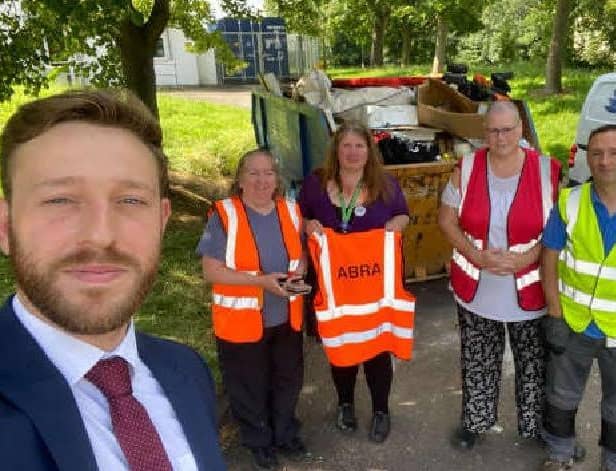 Cllr Alex Walker at the Stantonbury community skip