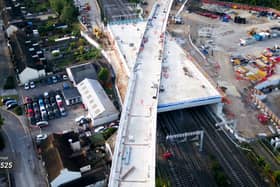 A work in progress, a picture of the flyover in Bletchley in October 2021