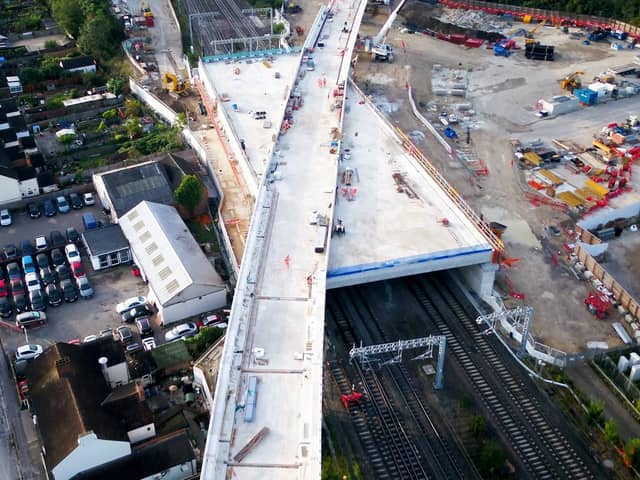A work in progress, a picture of the flyover in Bletchley in October 2021