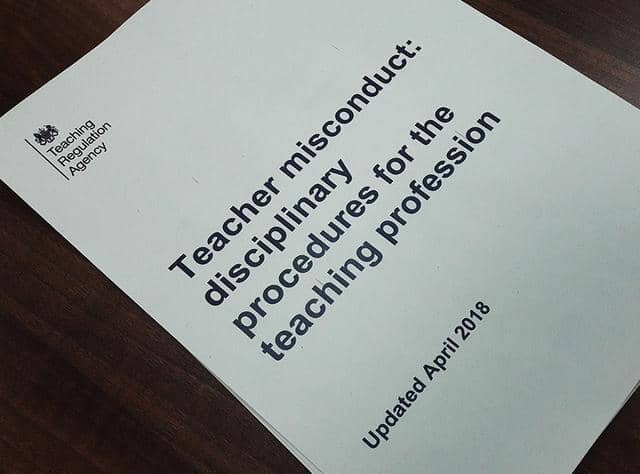The Teaching Regulation Agency found Mr Salter guilty of unacceptable professional conduct