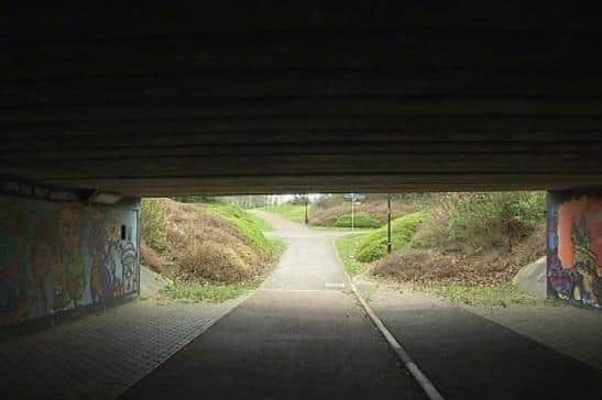 The underpass Katelyn avoided