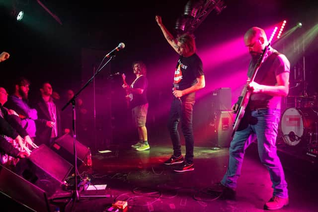 K on stage at the Craufurd Arms. Photo by David Jackson.