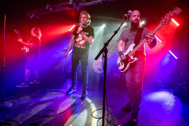 K on stage at the Craufurd Arms. Photo by David Jackson.