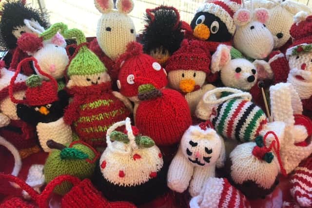 The care home has produced hundreds of tiny knitted decorations to give away