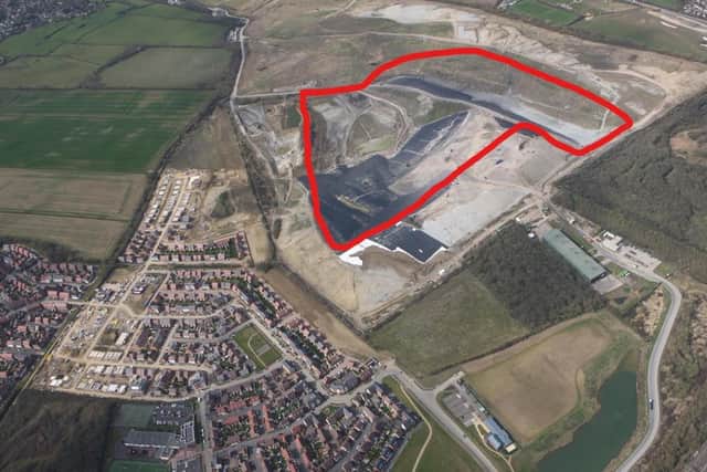 Aerial view of Bletchley landfill site