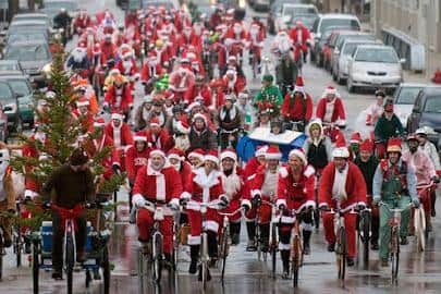 The event aims to set the record for the highest number of Cycling Santas ever seen in Milton Keynes