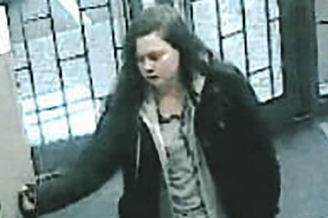 Leah captured on CCTV clocking into work the day before she vanished